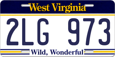 WV license plate 2LG973