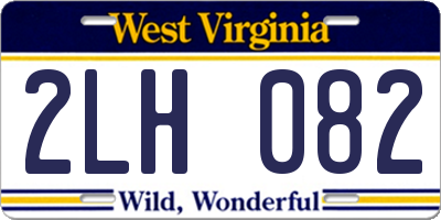 WV license plate 2LH082