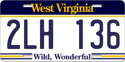 WV license plate 2LH136