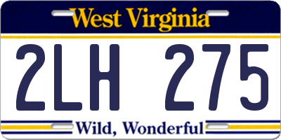 WV license plate 2LH275