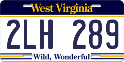 WV license plate 2LH289