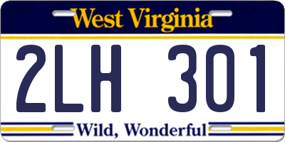 WV license plate 2LH301