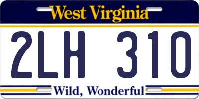 WV license plate 2LH310