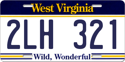 WV license plate 2LH321