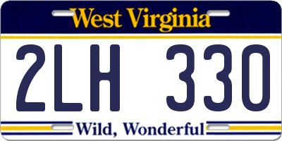 WV license plate 2LH330