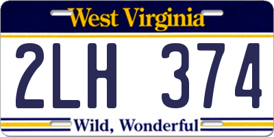 WV license plate 2LH374