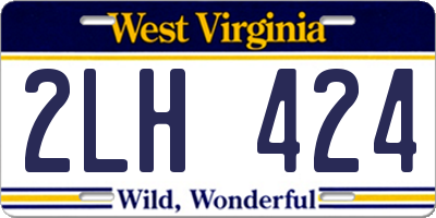 WV license plate 2LH424