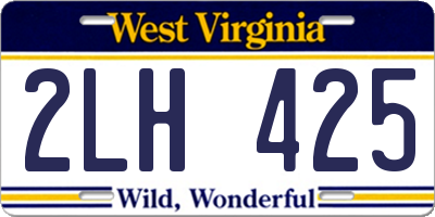 WV license plate 2LH425