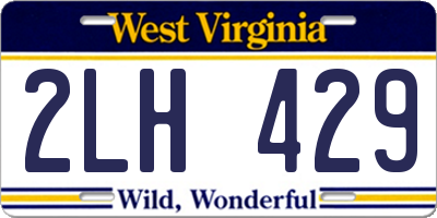 WV license plate 2LH429