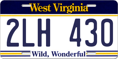 WV license plate 2LH430