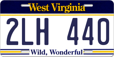 WV license plate 2LH440