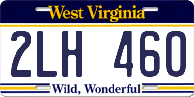 WV license plate 2LH460