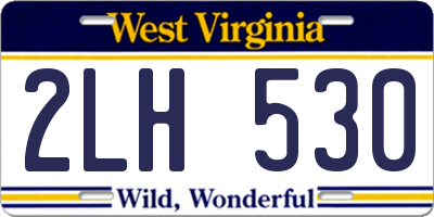 WV license plate 2LH530