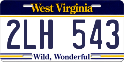 WV license plate 2LH543