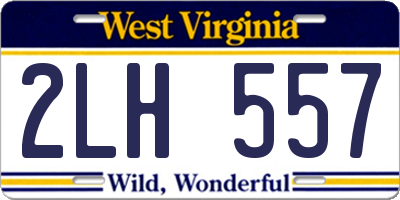 WV license plate 2LH557