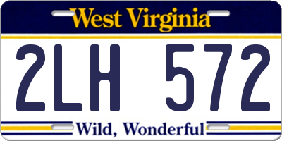 WV license plate 2LH572