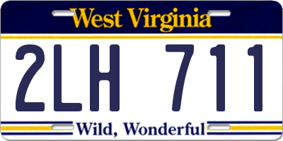 WV license plate 2LH711