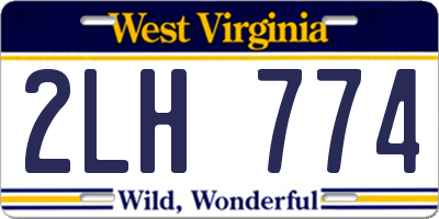 WV license plate 2LH774
