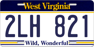 WV license plate 2LH821