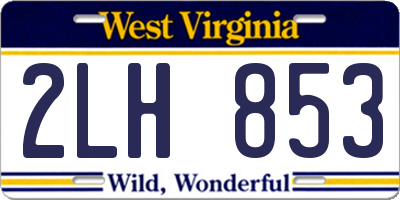 WV license plate 2LH853