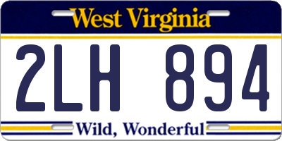 WV license plate 2LH894