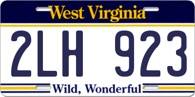 WV license plate 2LH923
