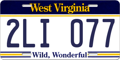 WV license plate 2LI077