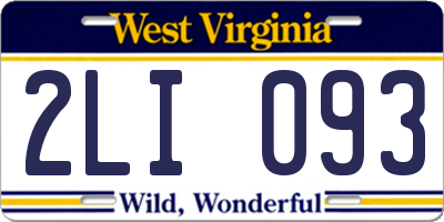 WV license plate 2LI093