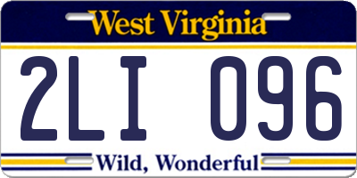 WV license plate 2LI096