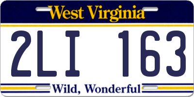 WV license plate 2LI163