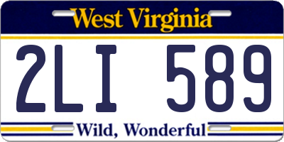 WV license plate 2LI589