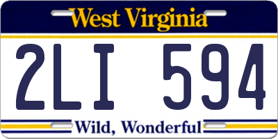 WV license plate 2LI594