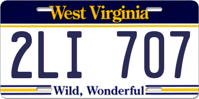 WV license plate 2LI707