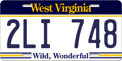 WV license plate 2LI748