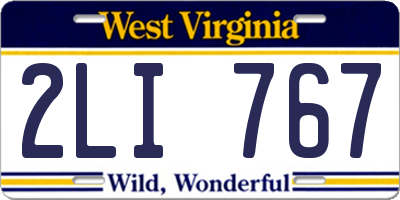 WV license plate 2LI767