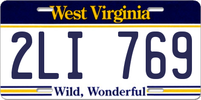 WV license plate 2LI769