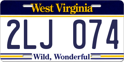 WV license plate 2LJ074