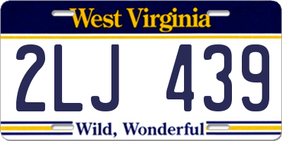 WV license plate 2LJ439