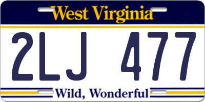 WV license plate 2LJ477