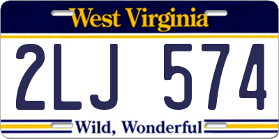 WV license plate 2LJ574