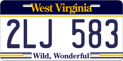 WV license plate 2LJ583
