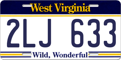 WV license plate 2LJ633