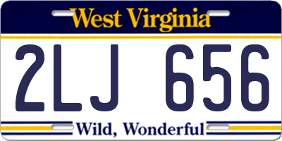 WV license plate 2LJ656