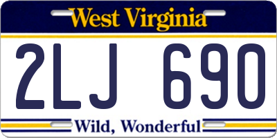 WV license plate 2LJ690