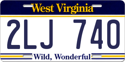 WV license plate 2LJ740