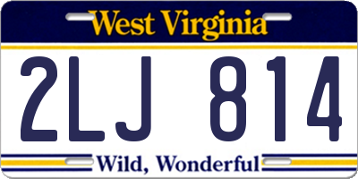 WV license plate 2LJ814