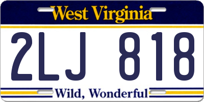WV license plate 2LJ818