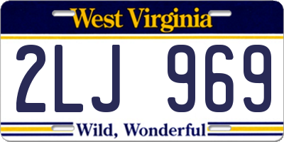 WV license plate 2LJ969