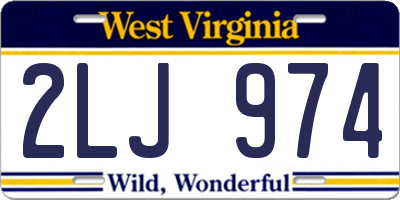 WV license plate 2LJ974