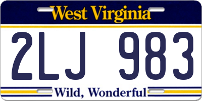 WV license plate 2LJ983